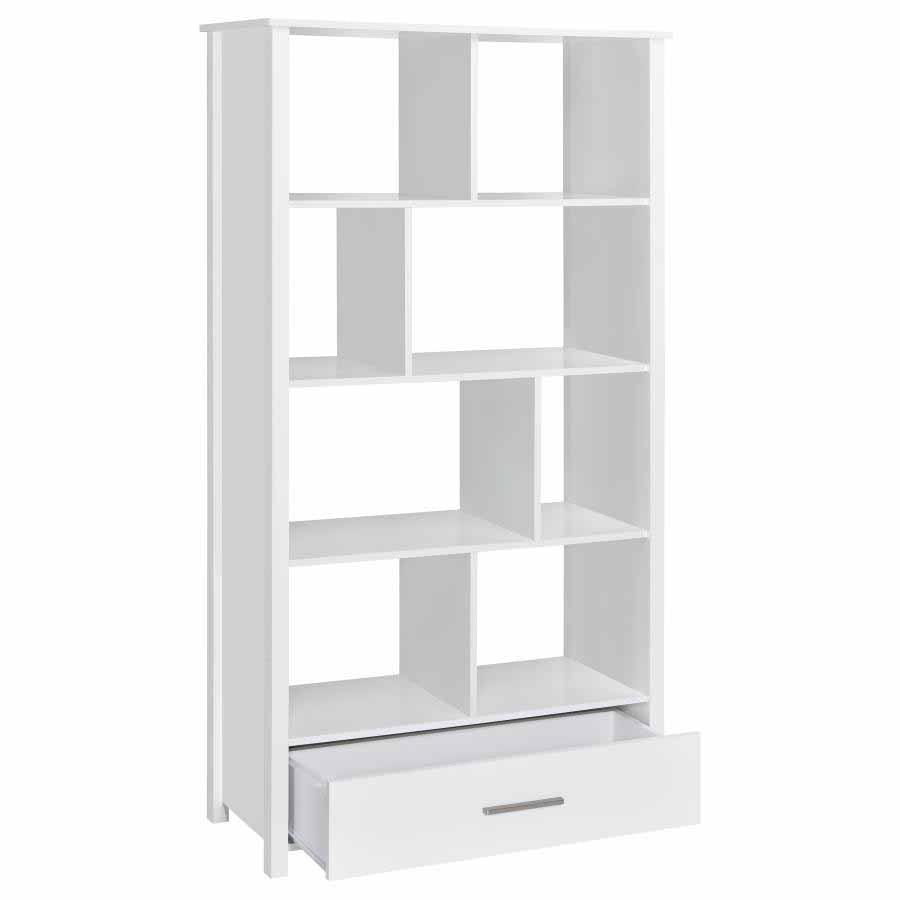 Dylan White High Gloss Bookcase by Coaster