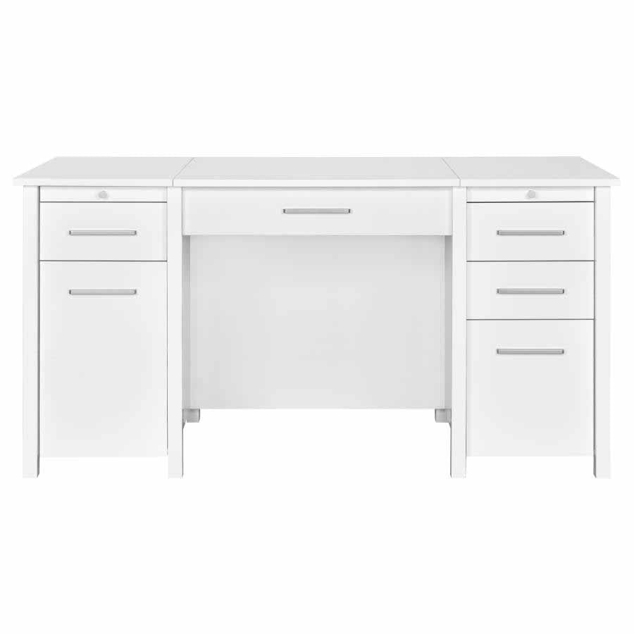 Dylan White High Gloss Lift Top Desk by Coaster