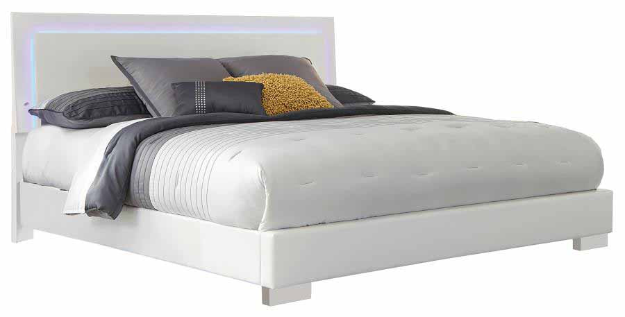 Felicity Queen Bedroom Set with Caspian White Sectional Package Deal