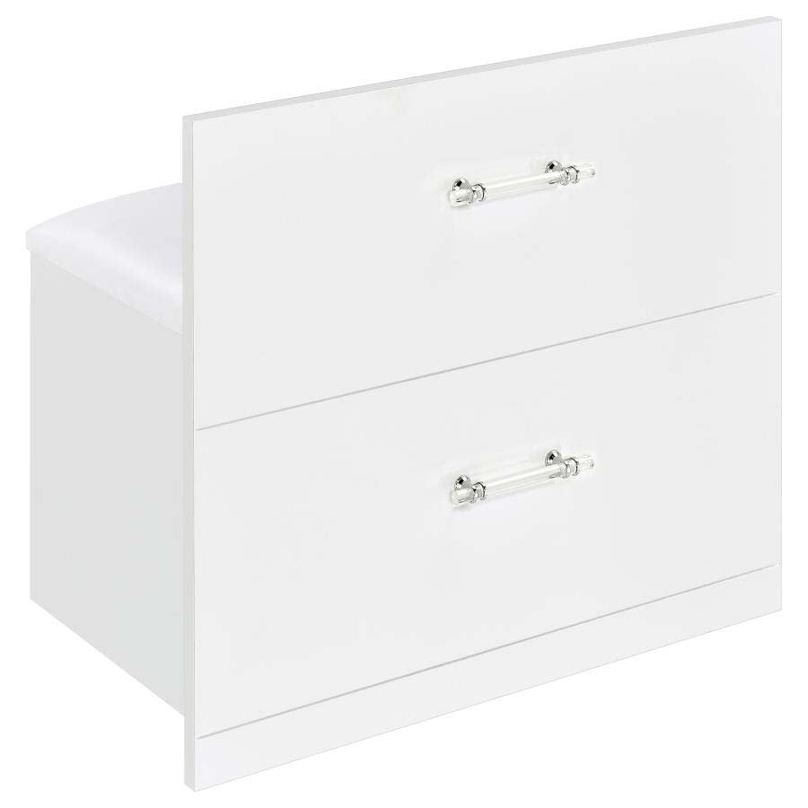 Flora White LED Mirror Vanity by Coaster