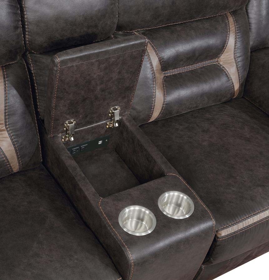 Greer Brown Reclining Sofa and Love Seat by Coaster