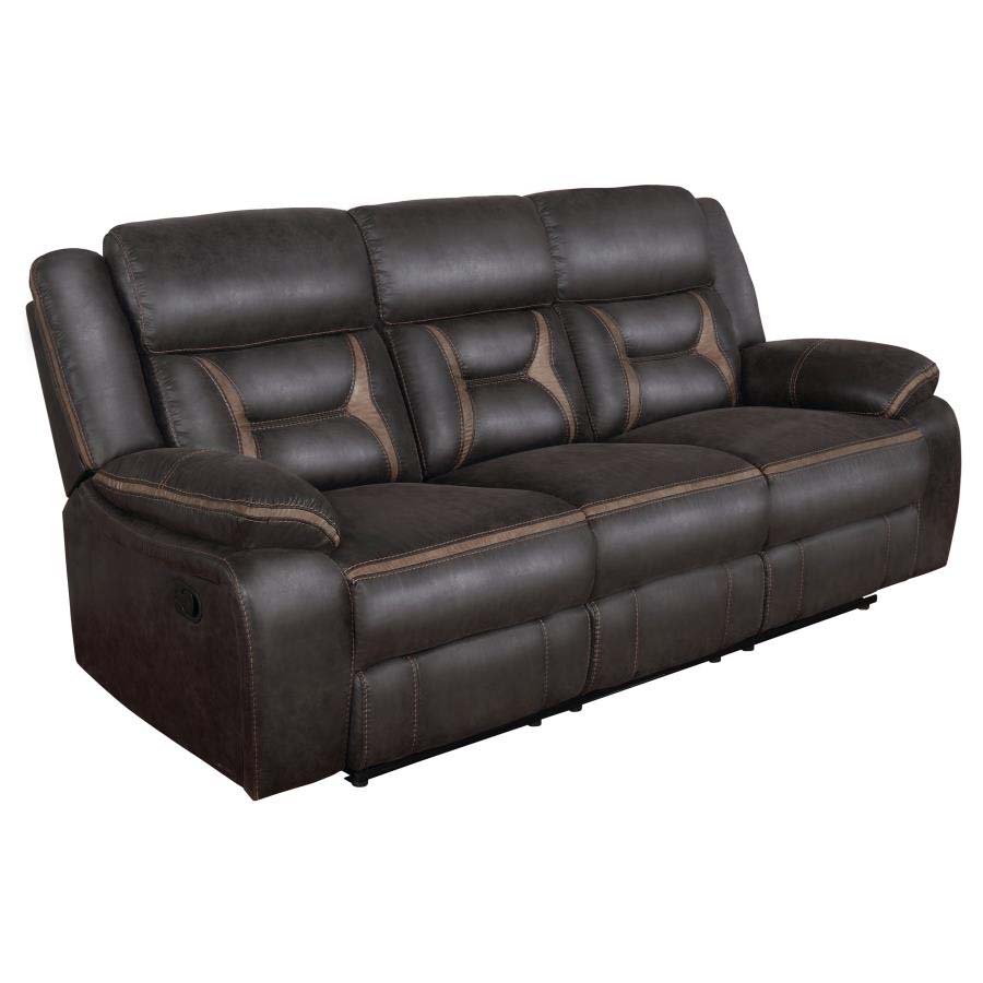 Greer Brown Reclining Sofa and Love Seat by Coaster
