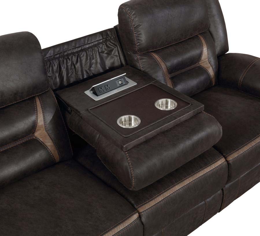Greer Brown Reclining Sofa and Love Seat by Coaster