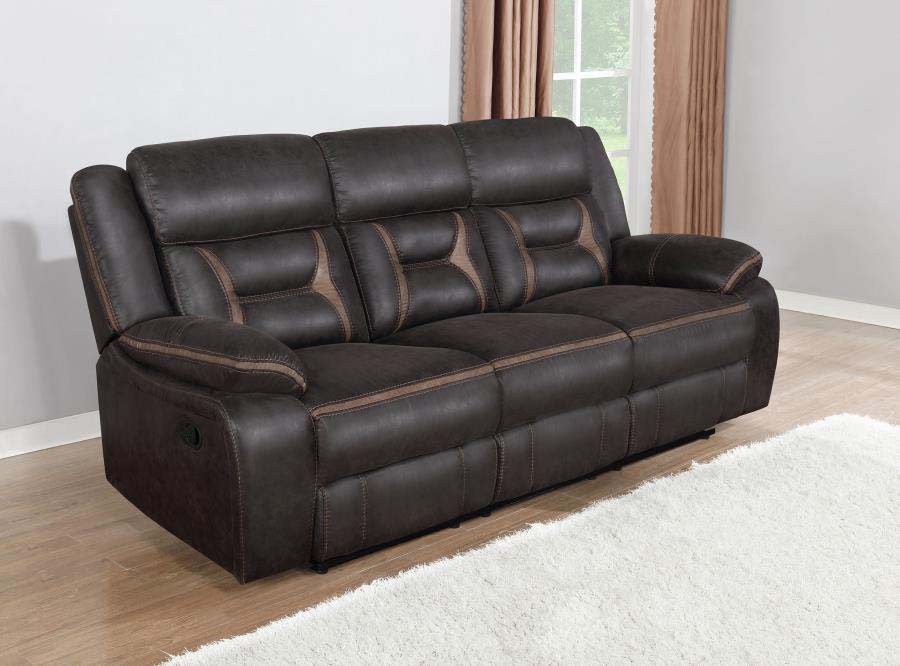 Greer Brown Reclining Sofa Coaster