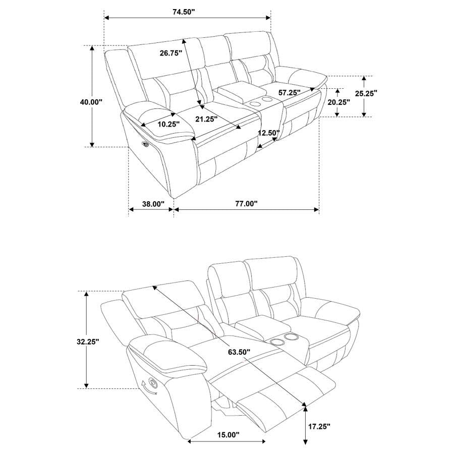 Greer Brown Reclining Sofa and Love Seat by Coaster