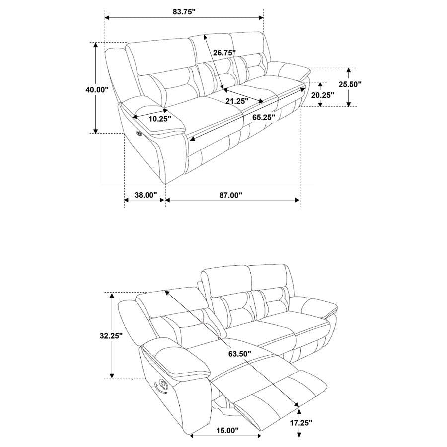 Greer Brown Reclining Sofa and Love Seat by Coaster