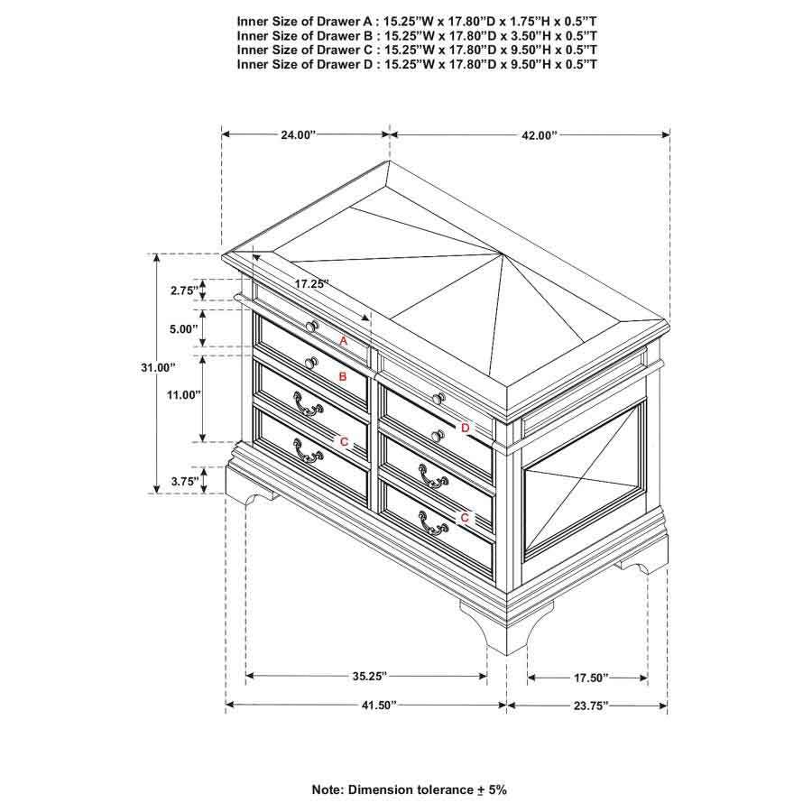 Hartshill 5-Drawer File Cabinet by Coaster