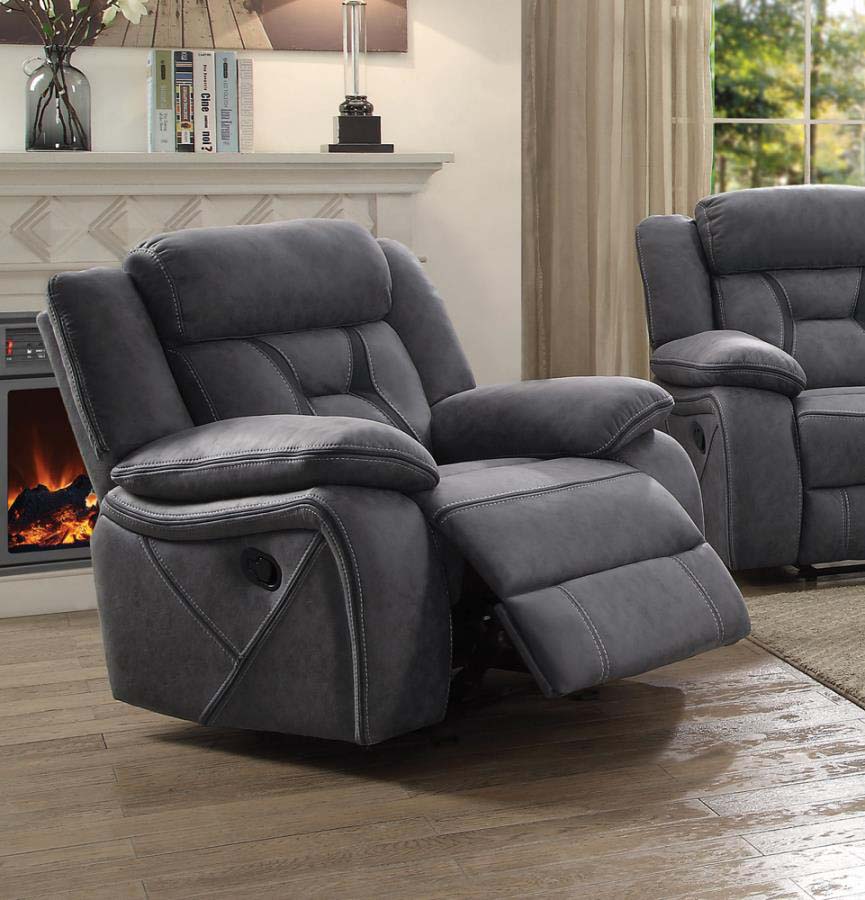 Higgins Grey Glider Recliner by Coaster