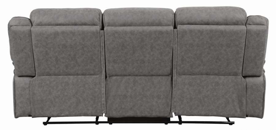 Higgins Grey Reclining Sofa, Love Seat, & Chair by Coaster