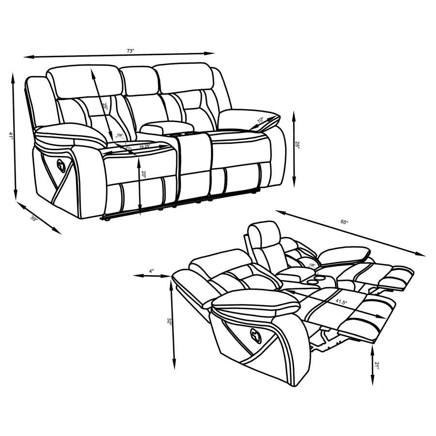 Higgins Tan Reclining Sofa, Love Seat, & Chair by Coaster