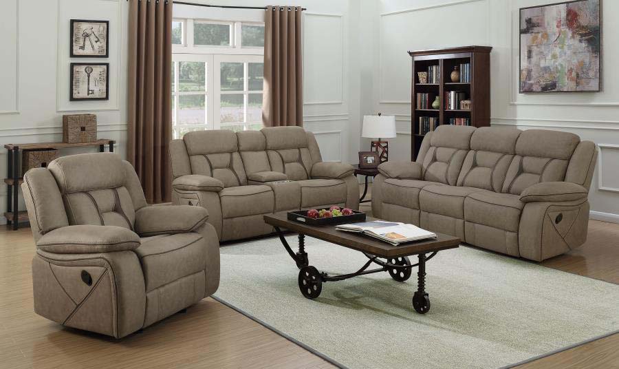 Higgins Tan Glider Recliner by Coaster
