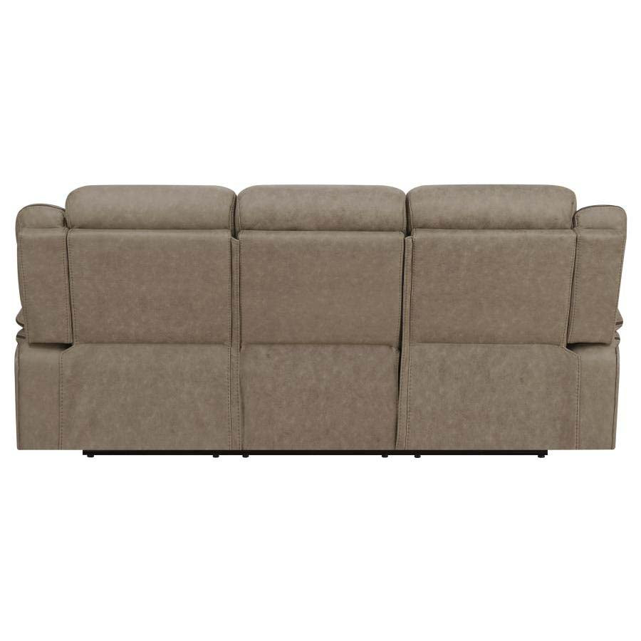 Higgins Tan Reclining Sofa, Love Seat, & Chair by Coaster