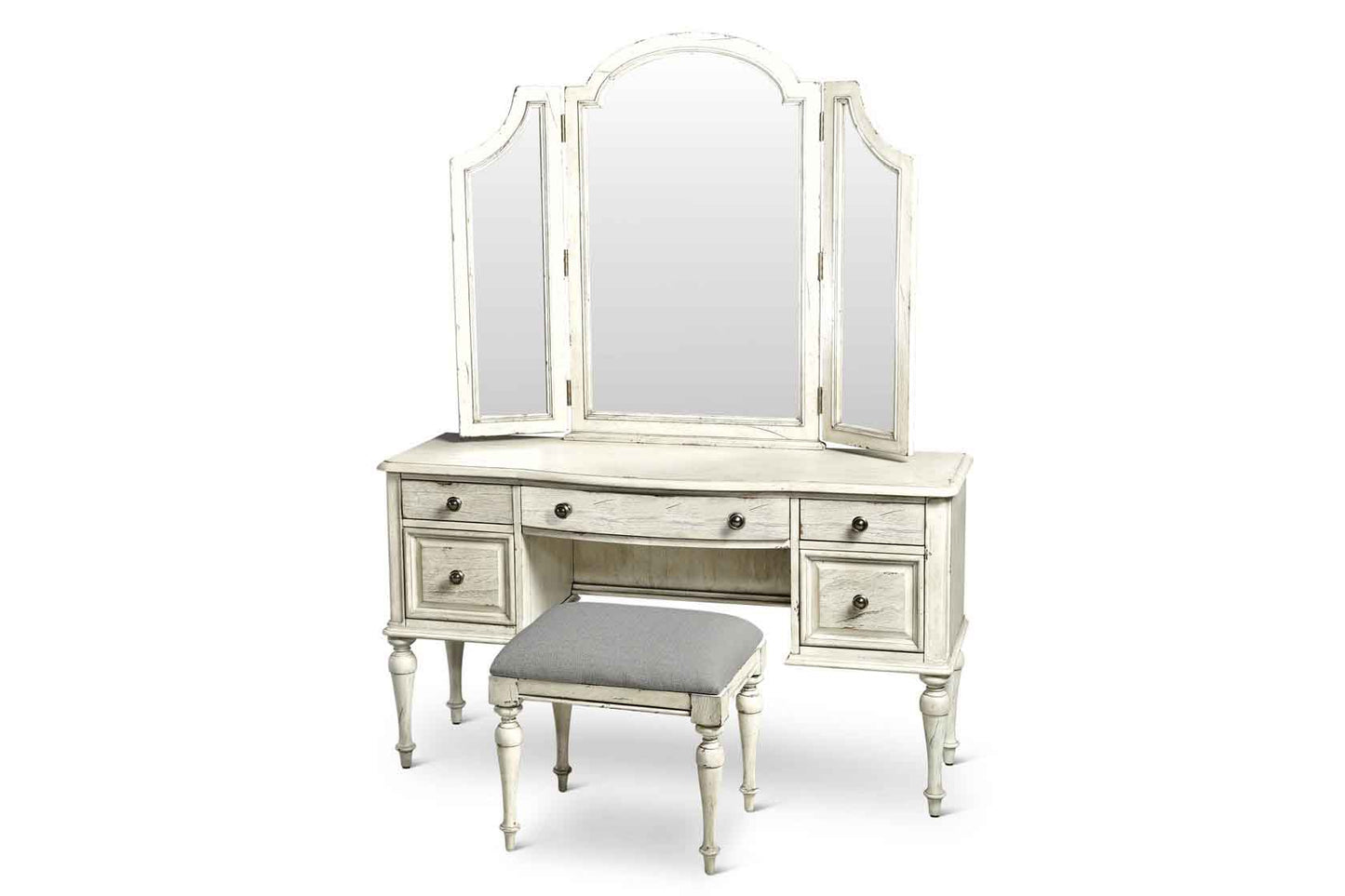Highland Park Cathedral White Vanity Bench/Stool by Steve Silver