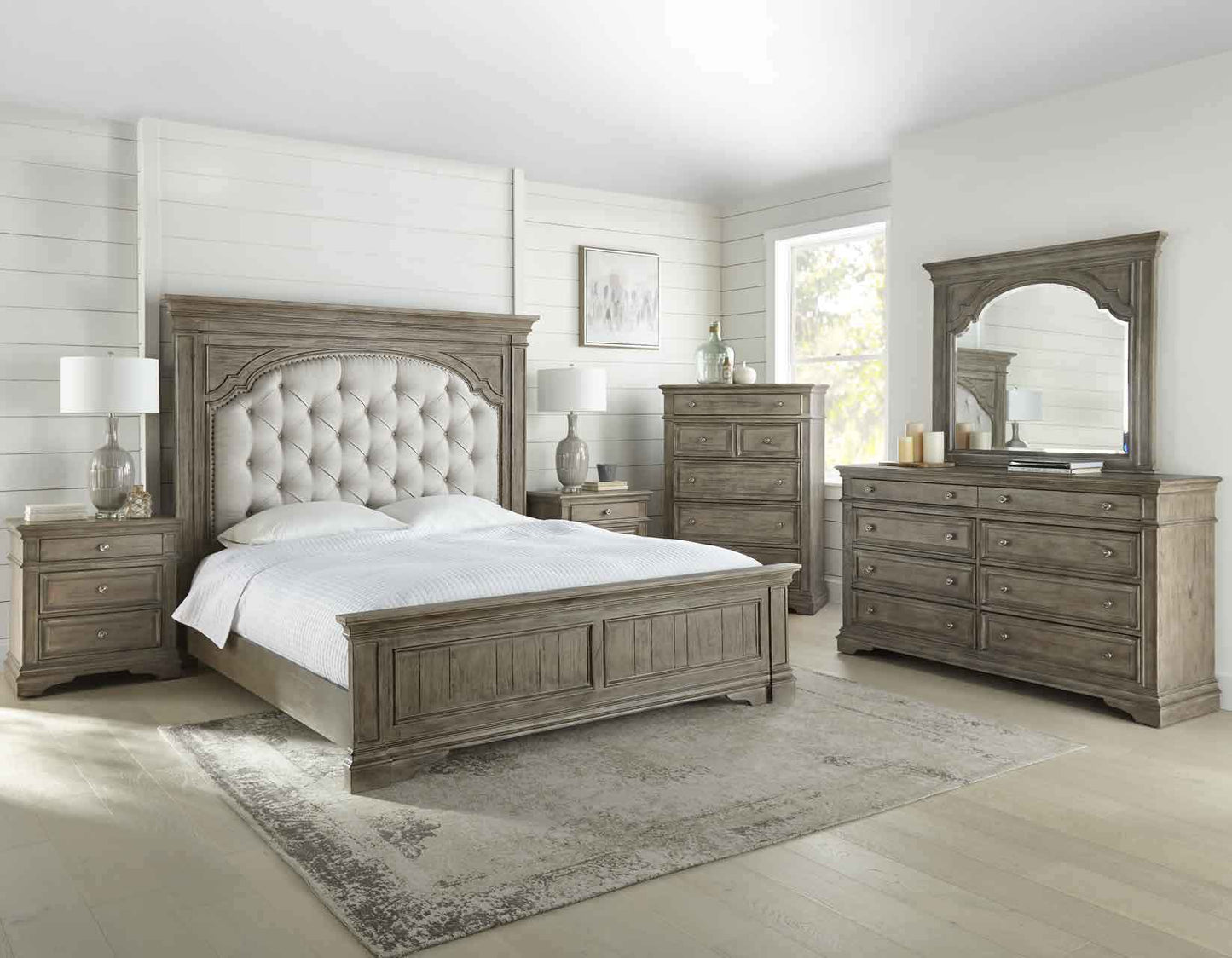 Queen Highland Park Waxed Driftwood Bed Frame by Steve Silver
