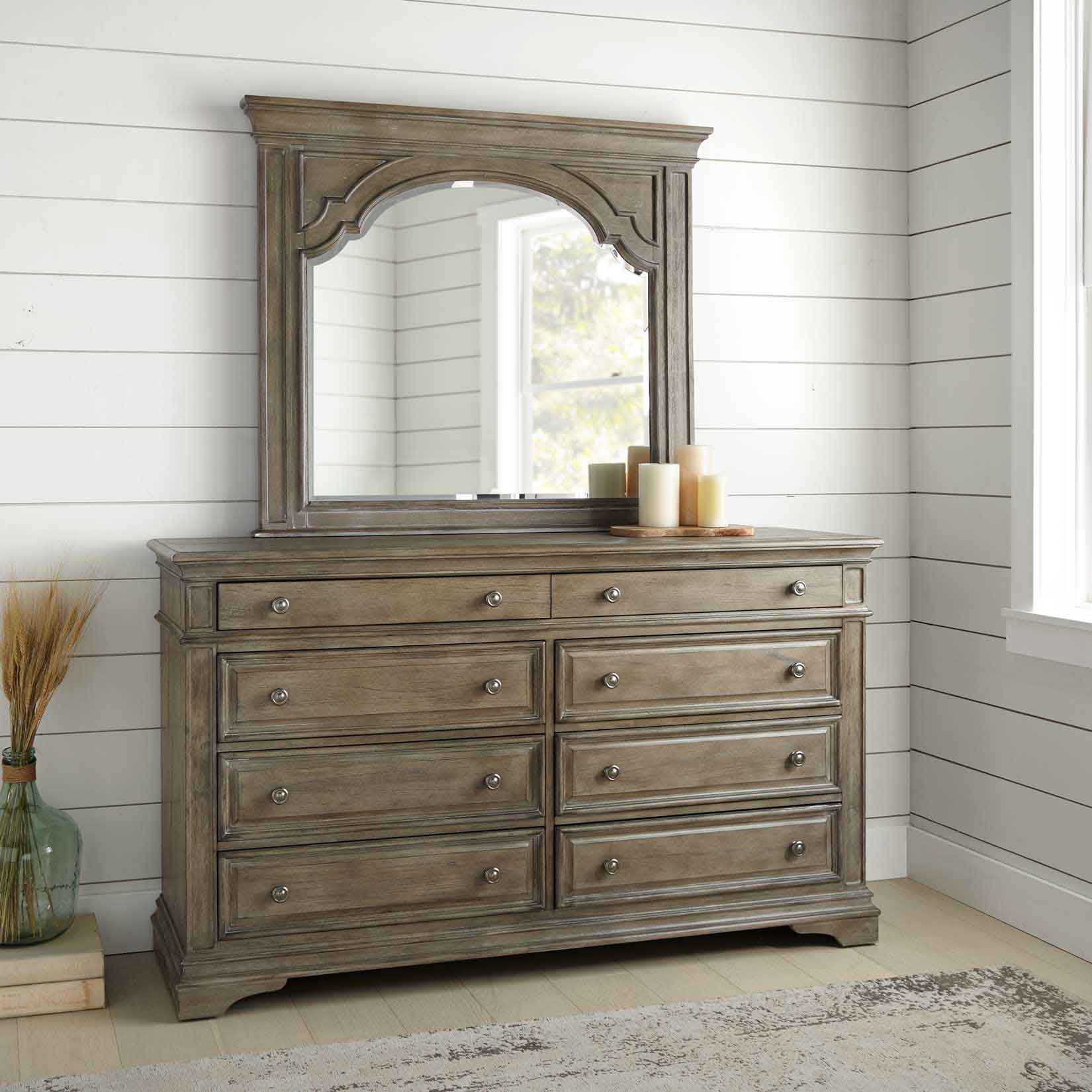 Steve Silver Highland Park Dresser and Mirror - Driftwood Steve Silver Highland Park Dresser and Mirror - Driftwood