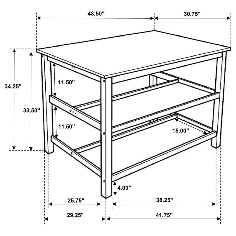 Edgeworth Kitchen Island Counter Height Table by Coaster