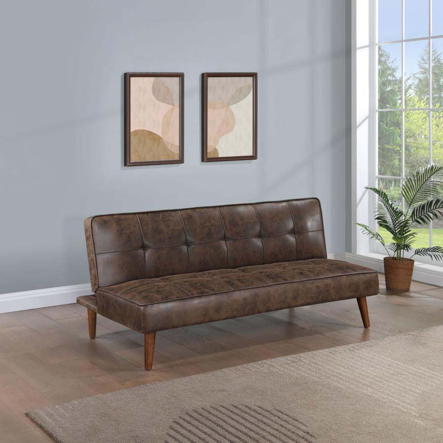 Jenson Coffee Brown Sofa Bed by Coaster