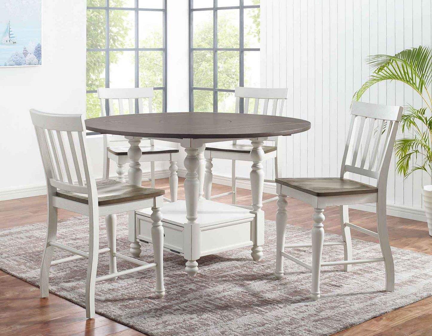 Joanna Two-Tone Drop-Leaf Counter Height Table by Steve Silver