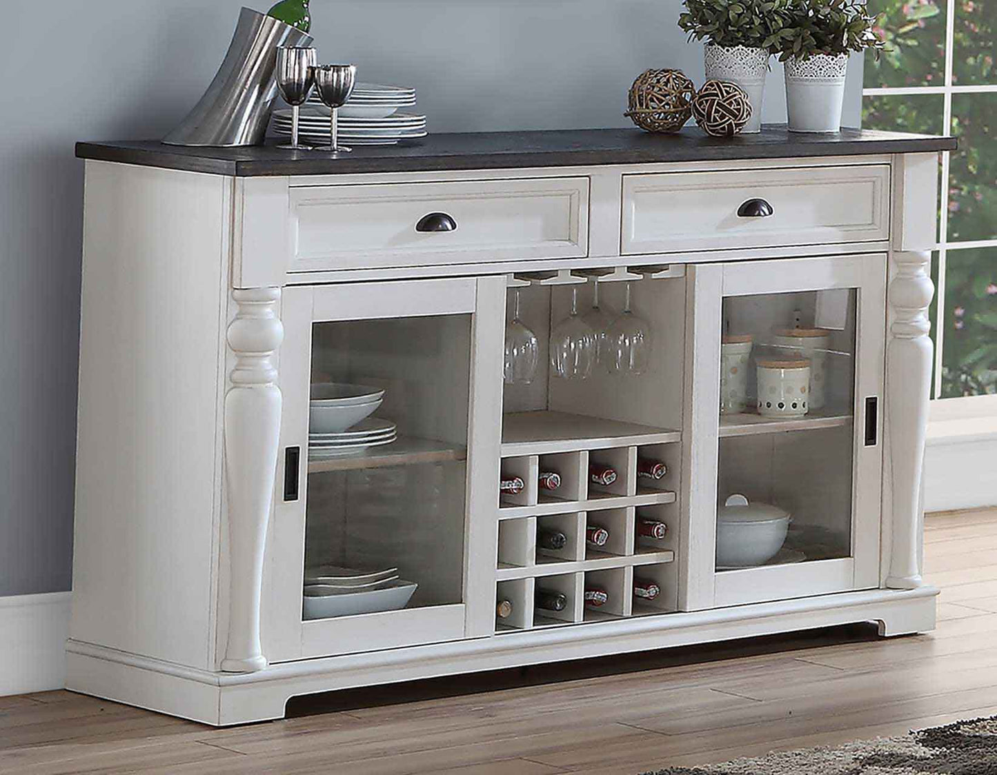 Joanna Two-Tone Drop-Leaf Counter Height Table by Steve Silver