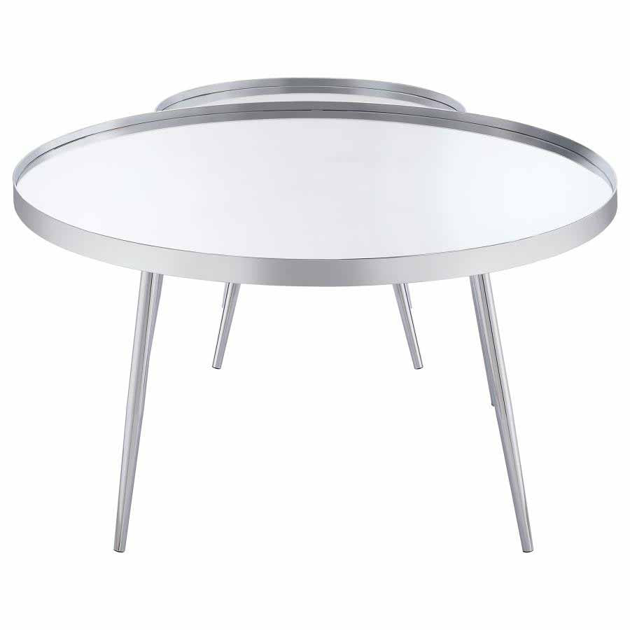 Kaelyn Chrome Mirror Top Nesting Coffee Table by Coaster