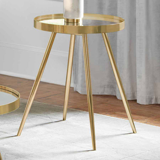 Kaelyn Gold Mirror Top End Table by Coaster