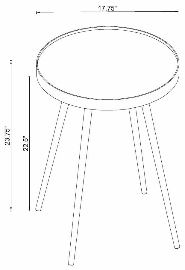 Kaelyn Gold Mirror Top End Table by Coaster