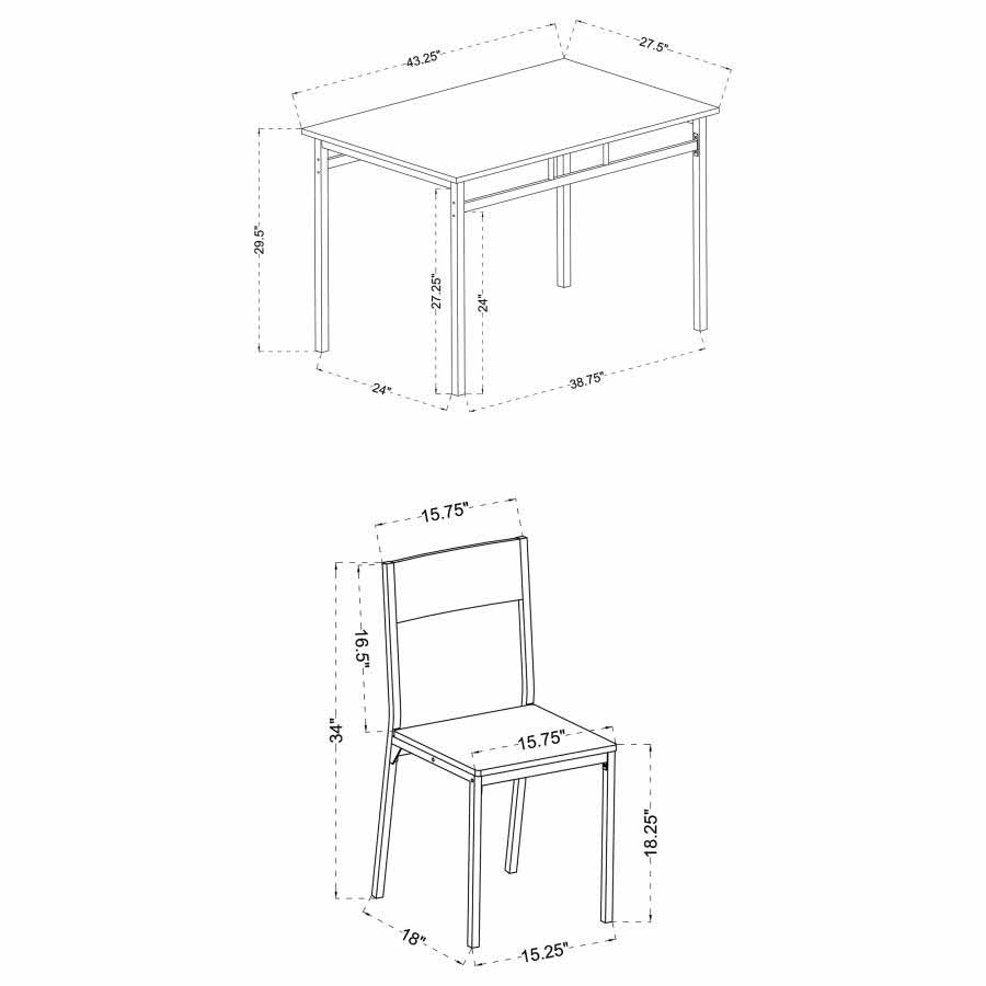 Lana 5-Piece Dining Set (table and 4 chairs) by Coaster