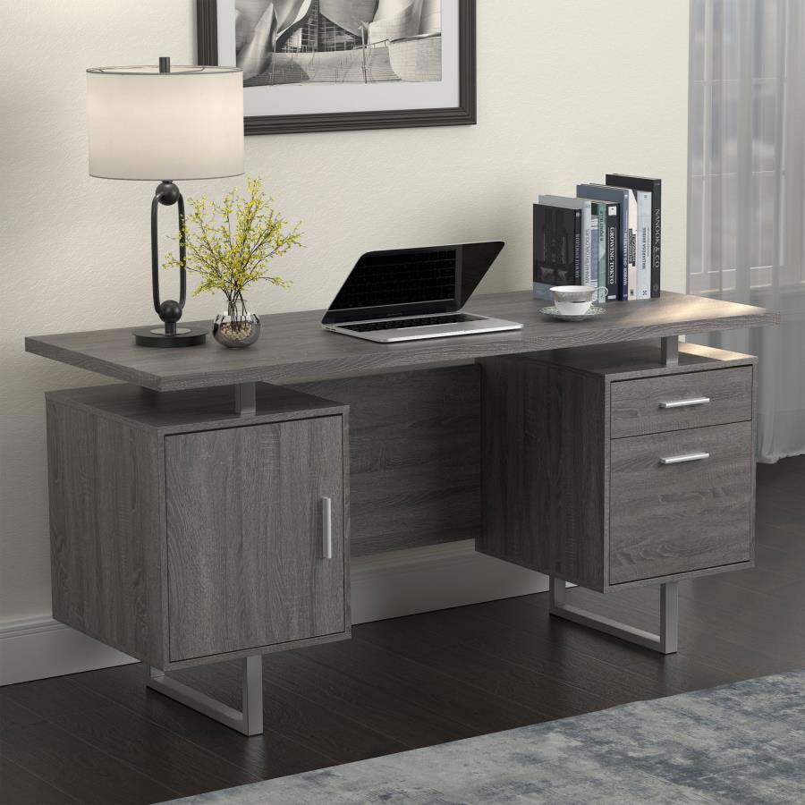 Lawtey Weathered Grey Desk by Coaster