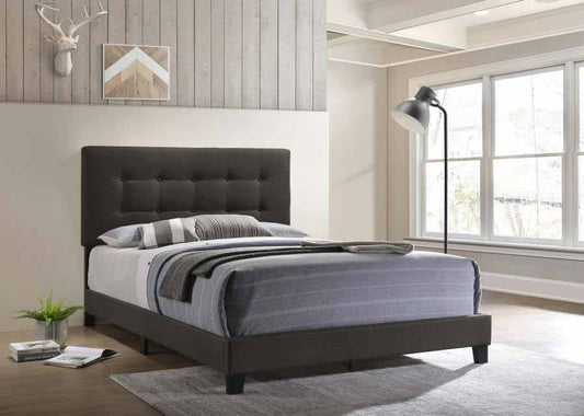 Full Mapes Charcoal Upholstered Panel Bed Frame by Coaster