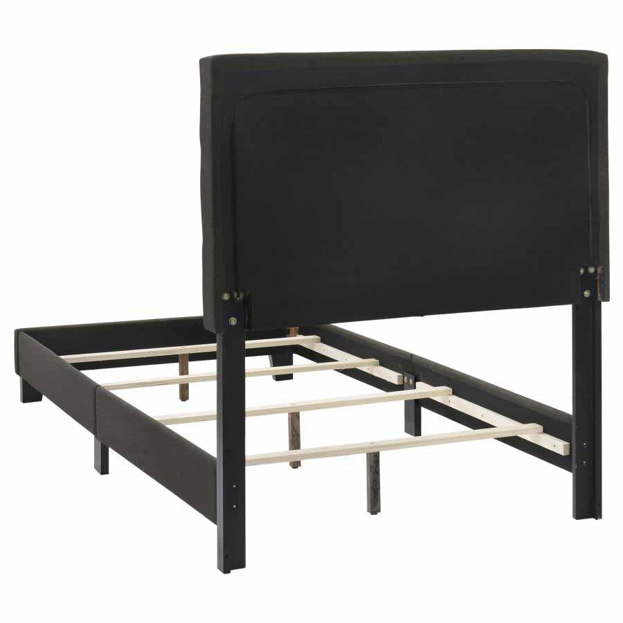 Twin Mapes Charcoal Upholstered Panel Bed Frame by Coaster