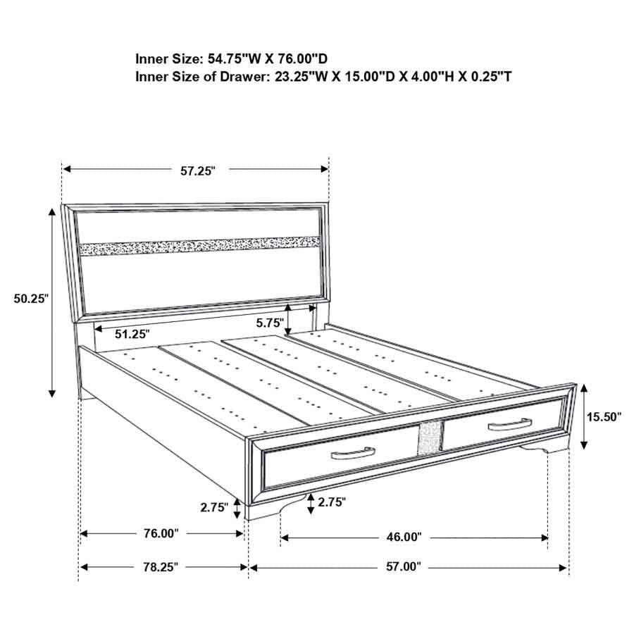 Full Miranda White Storage Bed Frame by Coaster