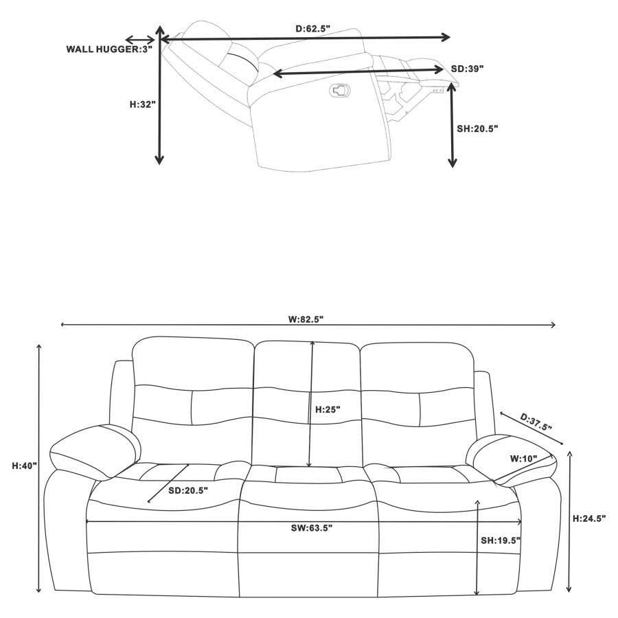 Nova Reclining Sofa by Coaster