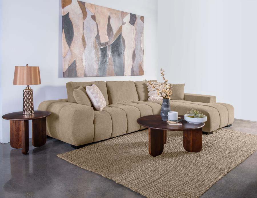 Octavia Camel Chaise Sofa Sectional by Coaster