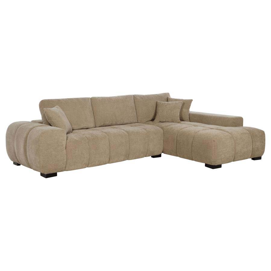 Octavia Camel Chaise Sofa Sectional by Coaster