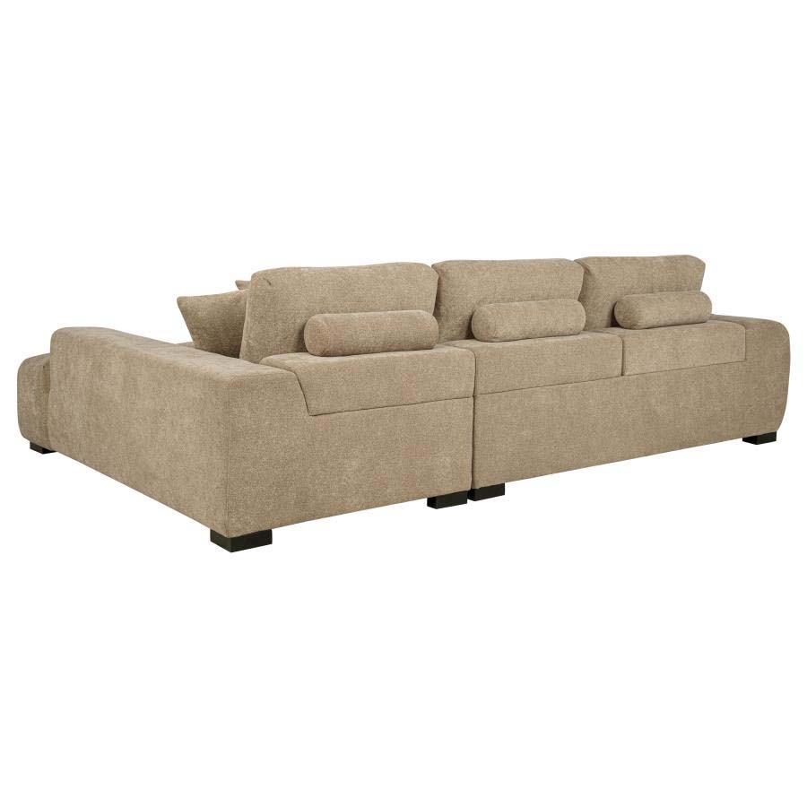 Octavia Camel Chaise Sofa Sectional by Coaster