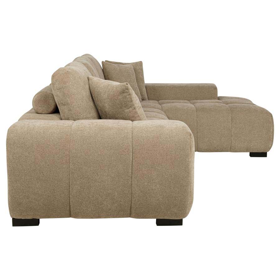 Octavia Camel Chaise Sofa Sectional by Coaster
