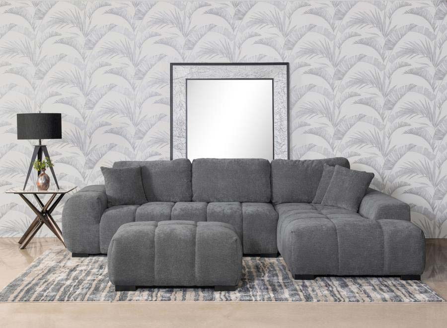 Octavia Charcoal Ottoman by Coaster
