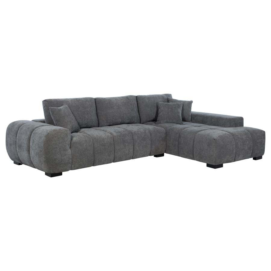 Octavia Charcoal Chaise Sofa Sectional by Coaster