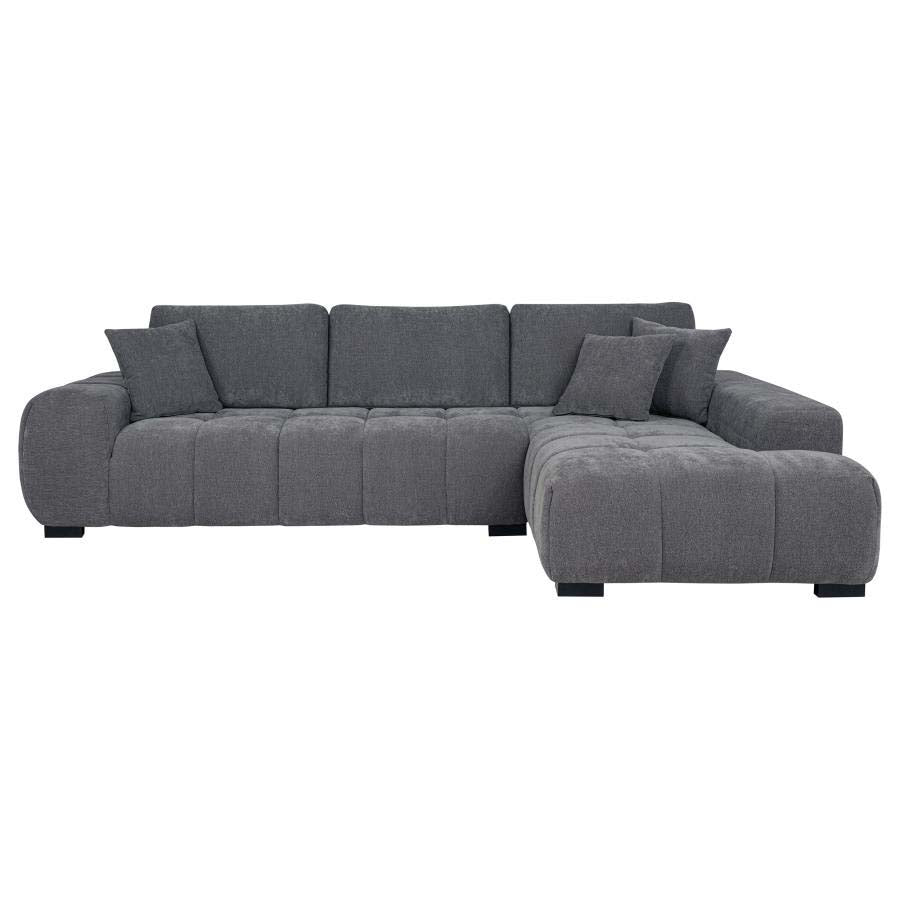 Octavia Charcoal Chaise Sofa Sectional by Coaster