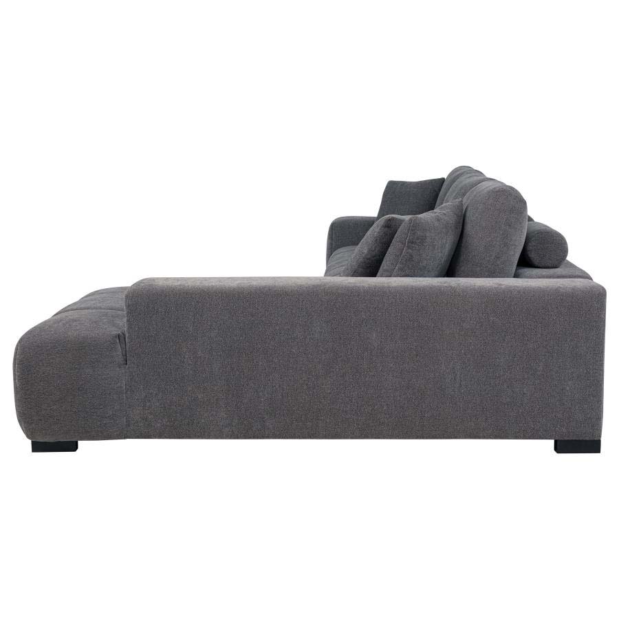 Octavia Charcoal Chaise Sofa Sectional by Coaster