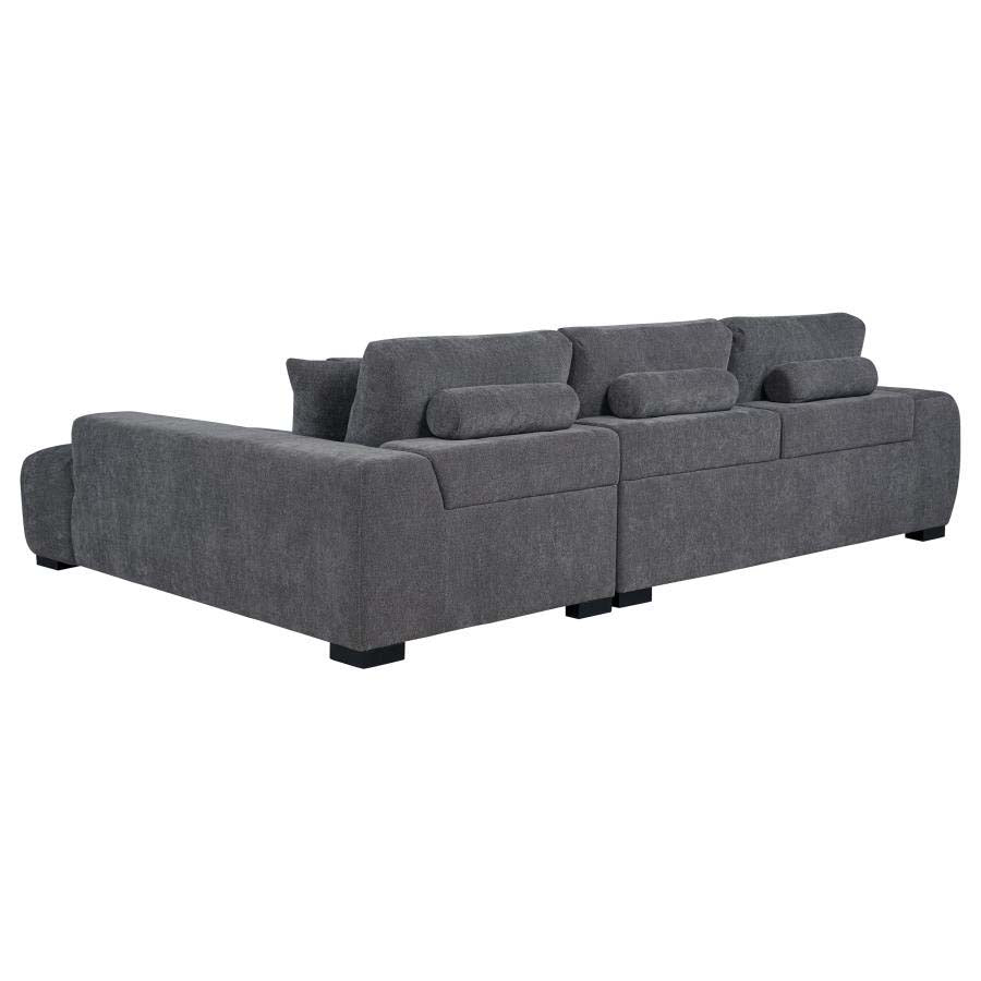 Octavia Charcoal Chaise Sofa Sectional by Coaster
