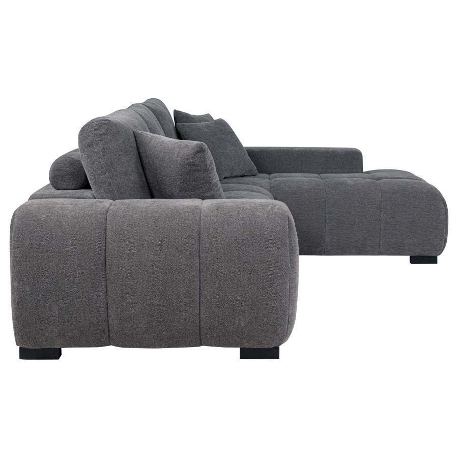 Octavia Charcoal Chaise Sofa Sectional by Coaster
