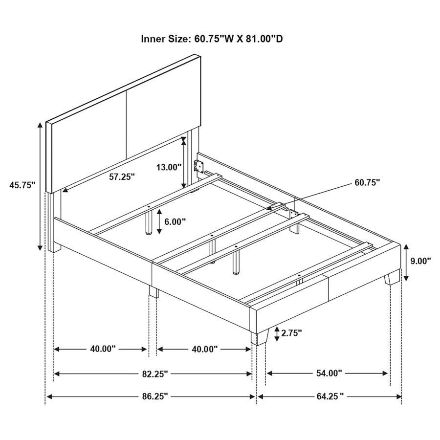 Queen Dorian Brown Bed Frame by Coaster