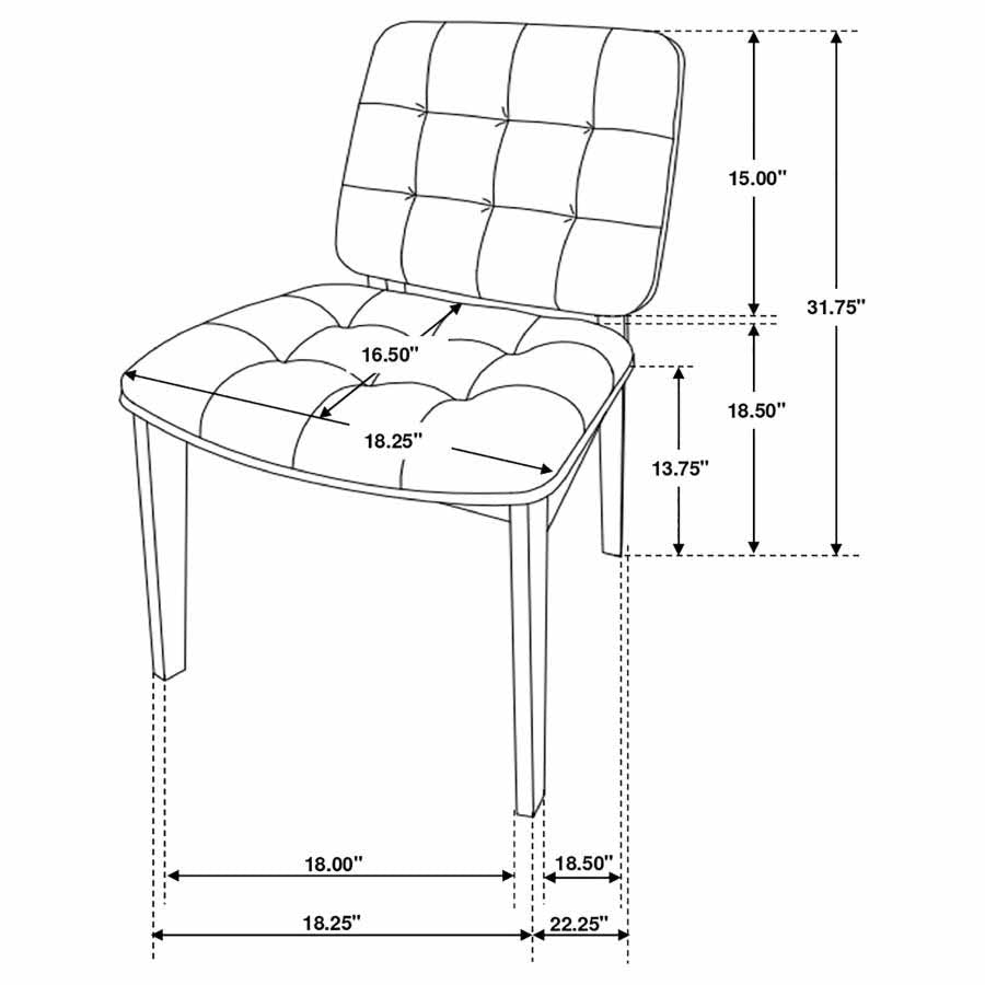 Redbridge Black Dining Chairs (includes 2 chairs) by Coaster