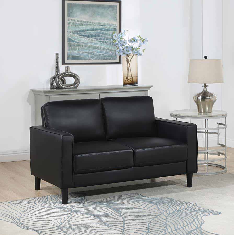 Ruth Black Sofa and Love Seat by Coaster