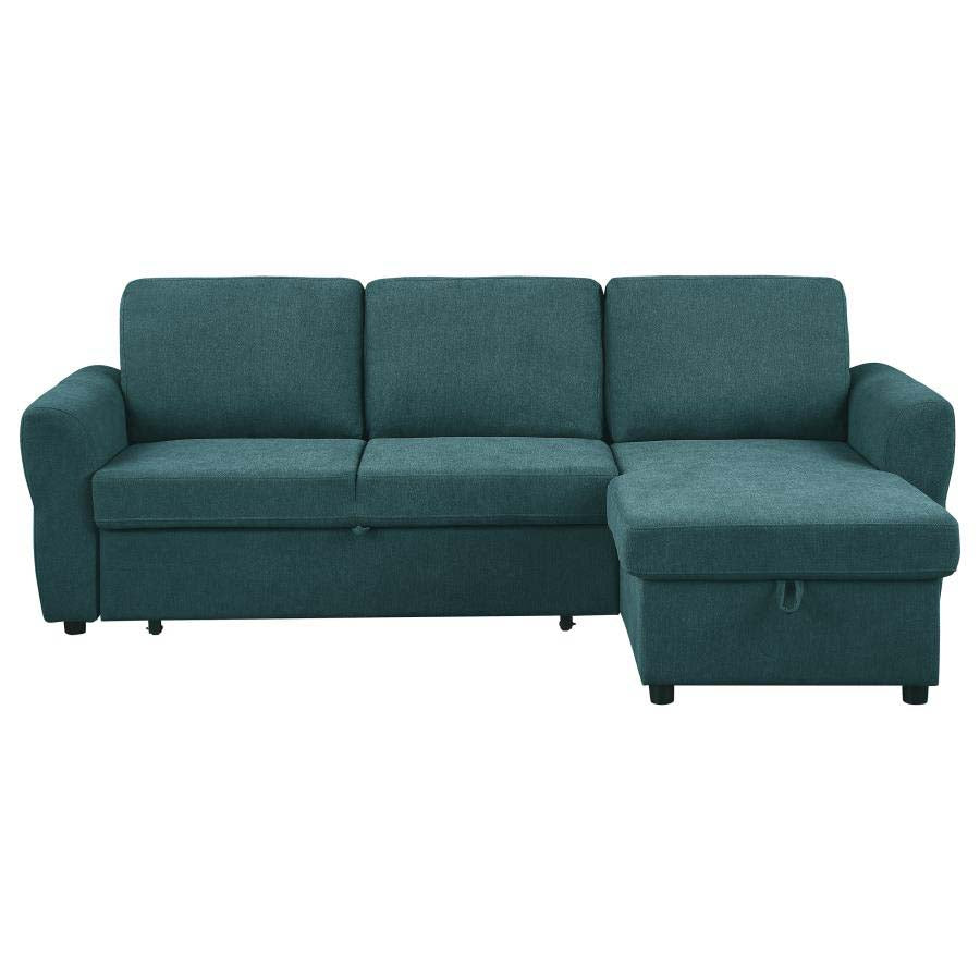 Samantha Teal Blue Sleeper Sectional by Coaster