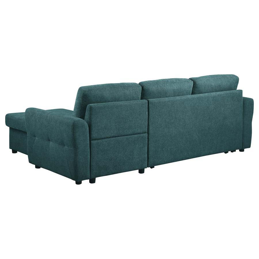 Samantha Teal Blue Sleeper Sectional by Coaster