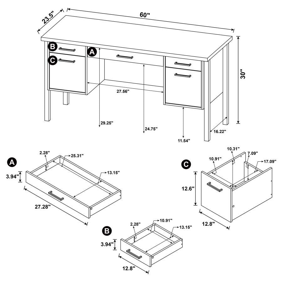 Samson 4-Drawer Desk by Coaster