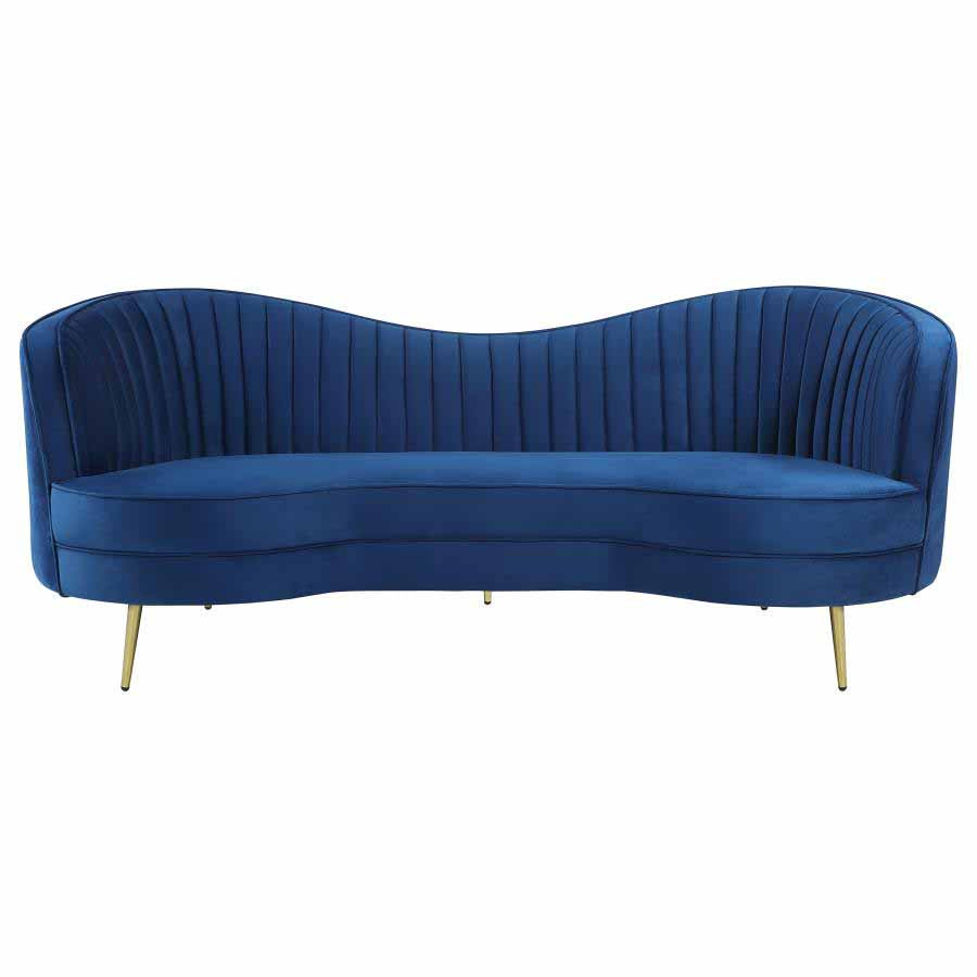 Sophia Blue Camel Back Sofa by Coaster