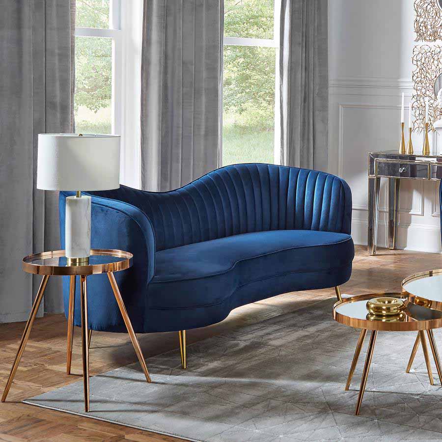 Sophia Blue Camel Love Seat by Coaster